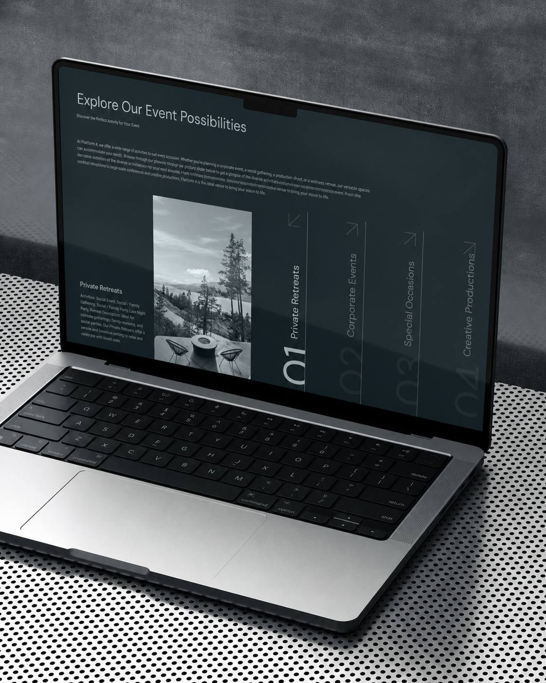 Platform4 - Vancouver Event Space desktop website preview