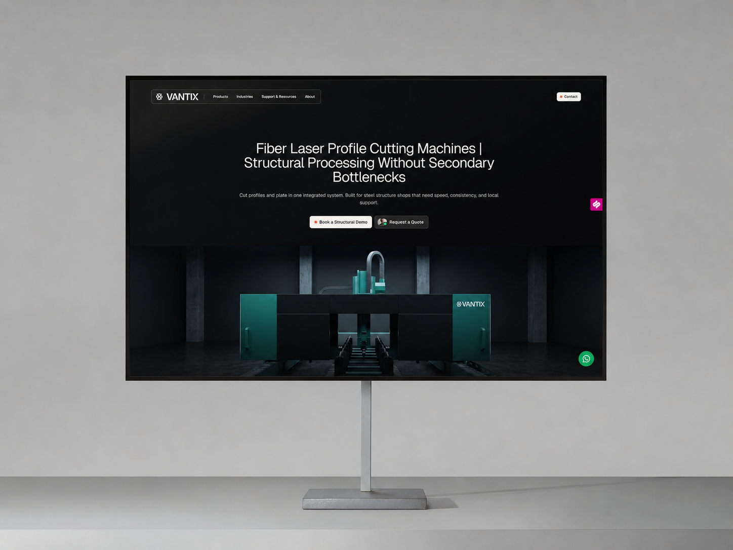 Vantix Industrial Lasers website case study cover