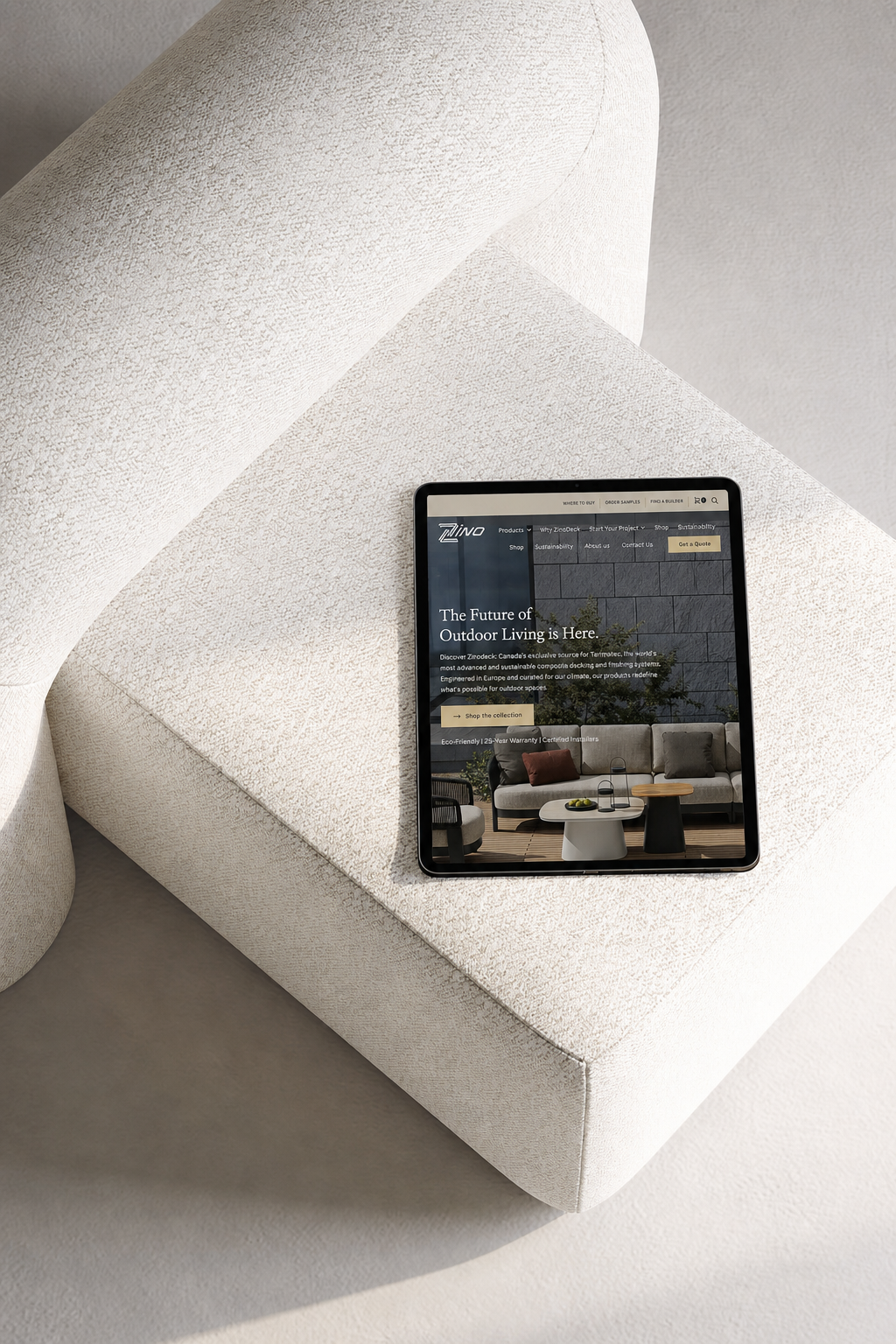 Zinodeck - Composite Decking desktop website preview